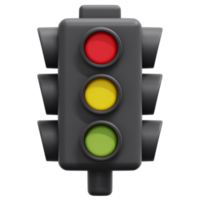 traffic lights 3d render icon illustration png