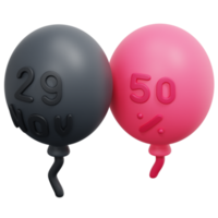 balloons 3d render icon illustration png