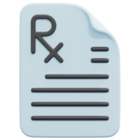ilustração de ícone de renderização 3d de prescrição png