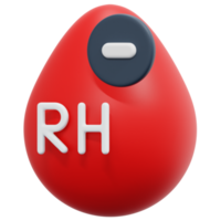 blood rh negative 3d render icon illustration png