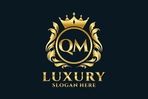 Initial QM Letter Royal Luxury Logo template in vector art for luxurious branding projects and other vector illustration.