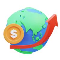 internationell finansiell inflation 3d illustration tolkning png