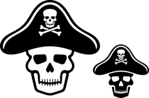 Pirate Skull with Hat Illustration png