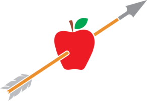 ilustración de manzana perforada png