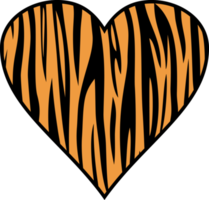 illustration de coeur de peau de tigre png