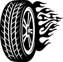 Race Tire with Flame Illustration png