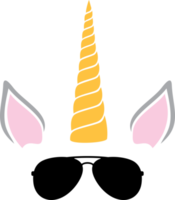 unicornio con ilustración de gafas de sol de aviador png