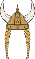 Viking Helmet with Braids Illustration png