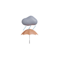 3D Isolated Brown Umbrella png