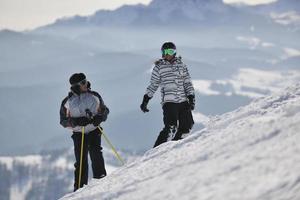 couple relaxing winter seson photo