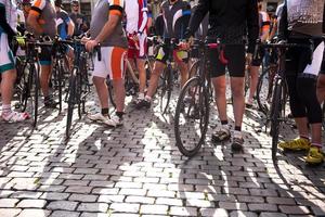 Group of professional cyclists photo