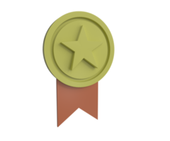 badge de récompense avec une icône étoile, illustration de rendu 3d minimale png