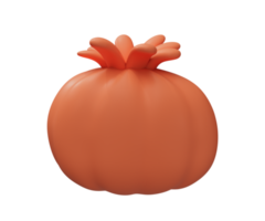 icono de flor de calabaza feliz halloween, ilustración mínima de renderizado 3d png