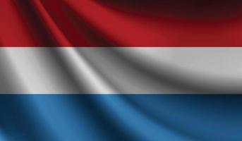 fondo de ondear la bandera de luxemburgo para el diseño patriótico y nacional vector