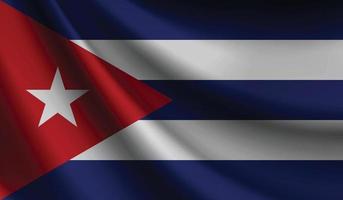 bandera cubana ondeando. antecedentes para el diseño patriótico y nacional vector