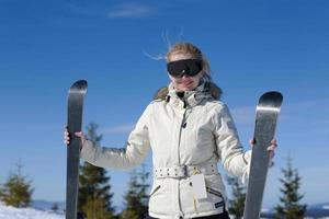 winter woman ski photo