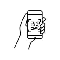 icono de escaneo de código qr vector