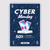 Gadget Promo on Cyber Monday Sale Poster Template vector