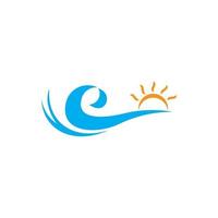 letter c sunshine waves design logo vector