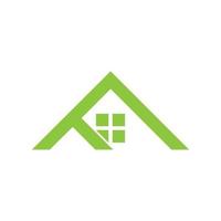 letter f triangle home green mountain shape line logo vector