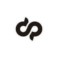 simple letter cp infinity symbol curves loop design logo vector