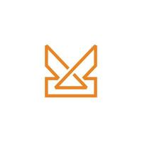 letter v triangle linear geometric symbol logo vector