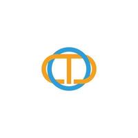 letters mo linked colorful circle line logo vector