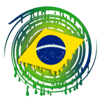 drapeau du brésil imprimé stylisé dégoulinant d'encre png