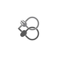 symbol vector of letter b spoon fork abstract line design