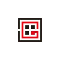 abstract letter gc square linear geometric window symbol logo vector