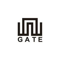 abstract gate letter w n geometric logo vector