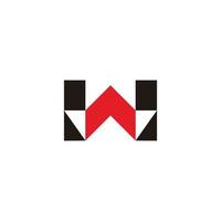 vector de logotipo geométrico de flecha de mosaico de letra w