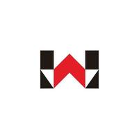 letter w mosaic arrow geometric logo vector