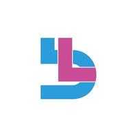 letra bl vector de logotipo de colores geométricos vinculados simples