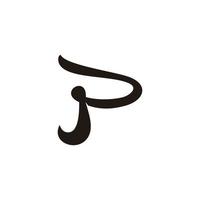 letter pj simple curves sign logo vector