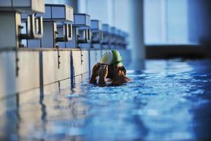 Swimmer in pool photo