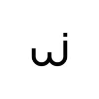 vector de logotipo de línea geométrica simple de letra wj