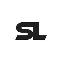 letter sl simple linked geometric logo vector