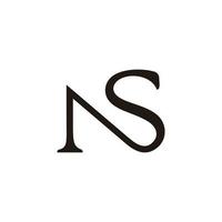 letter ns simple linked curves design logo vector