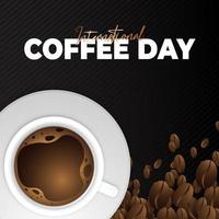 Modern and premium international coffee day greeting design vector