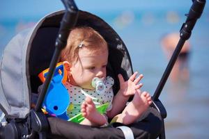 portrait of baby in carriage photo