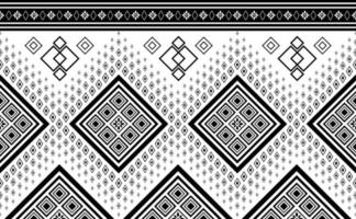 Ethnic pattern vector, tribal motif design, Abstract seamless geometric background, Graphic fabric black and white vector