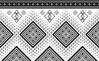 Ethnic pattern vector, tribal motif design, Abstract seamless geometric background, Graphic fabric black and white vector