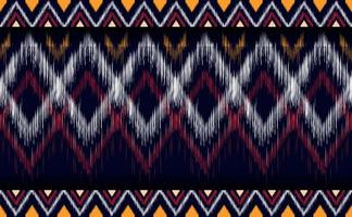 patrón de bordado vectorial, fondo textil étnico geométrico en zigzag, arte vintage ikat diagonal vector