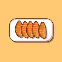 Slice of salmon vector and illustration
