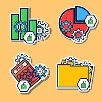 conjunto de iconos de negocios para oficina, ilustración de presentación y vector