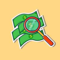 Money and magnifier icon design vector