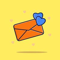 Colorful envelope with two loves   icon design vector