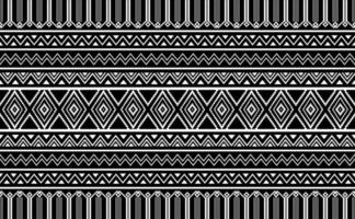 Ethnic pattern vector, Abstract seamless geometric background, Black and white fabric tribal design vector