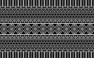 Ethnic pattern vector, Abstract seamless geometric background, Black and white fabric tribal design vector